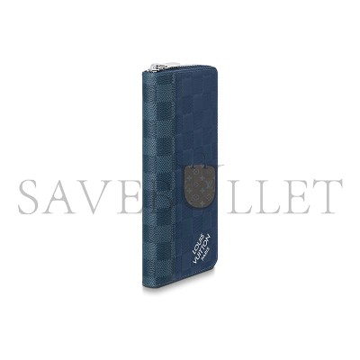 LOUIS VUITTON ZIPPY VERTICAL CHECKERBOARD ZIPPER IN LEATHER AND CANVAS M60503 (20*10*2)